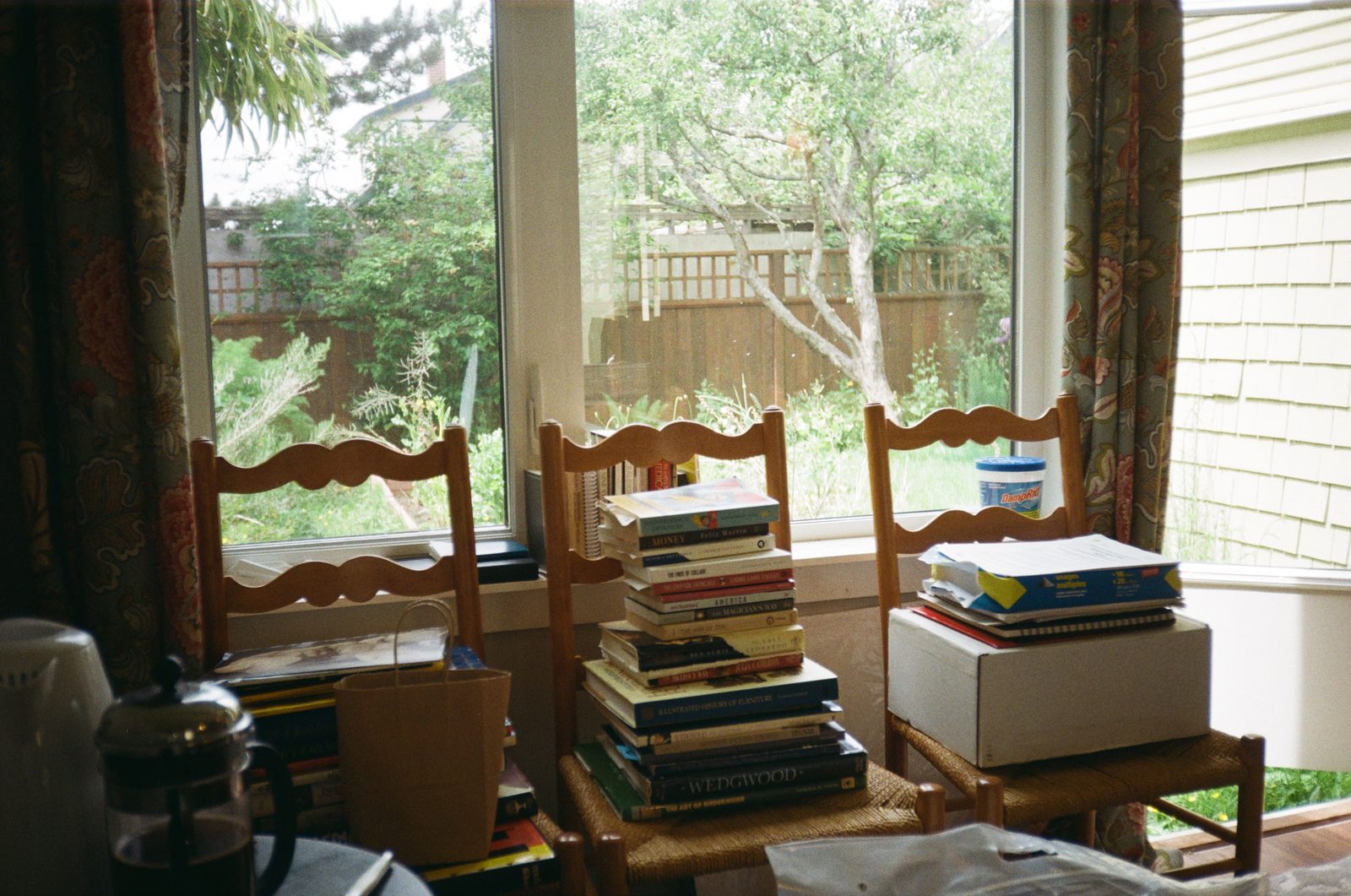 Books on chairs