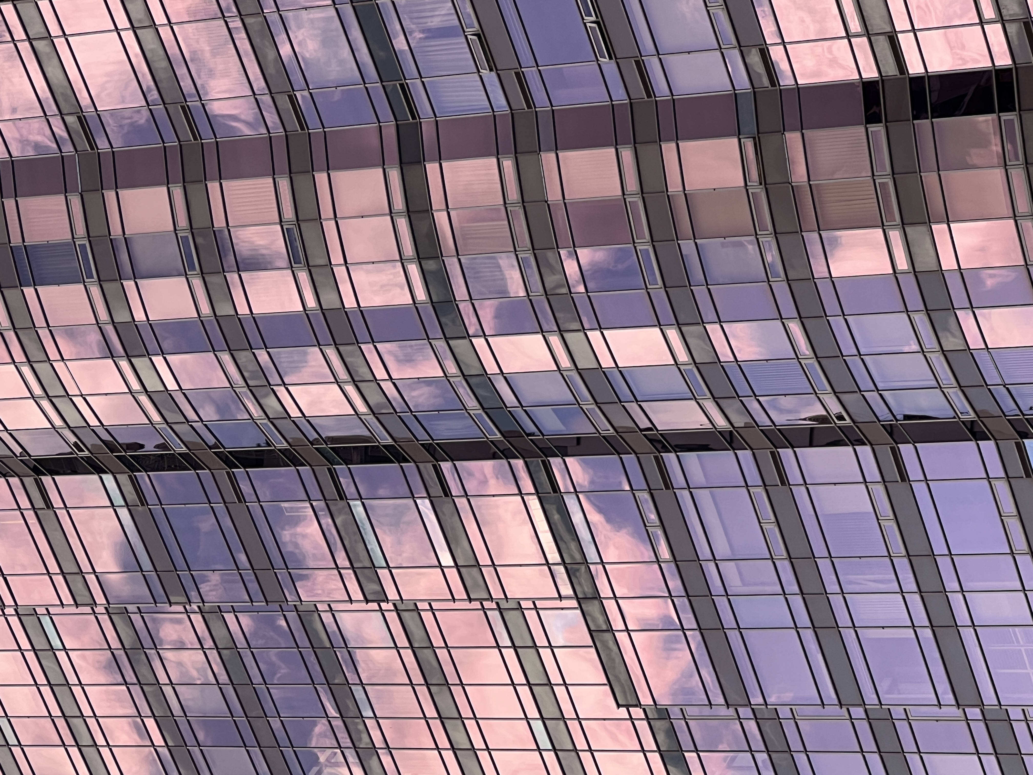 Dark blue building facade